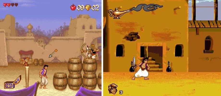 aladdin snes vs mega drive