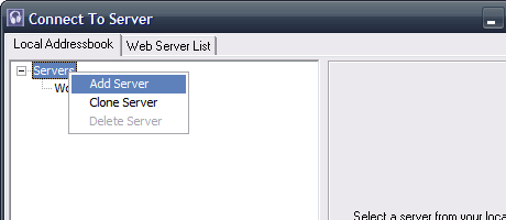 So fügt man einen neuen Server hinzu und kann die Zugangsdaten eintragen