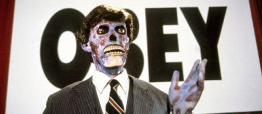 Eine Szene auf dem Film "They live!"