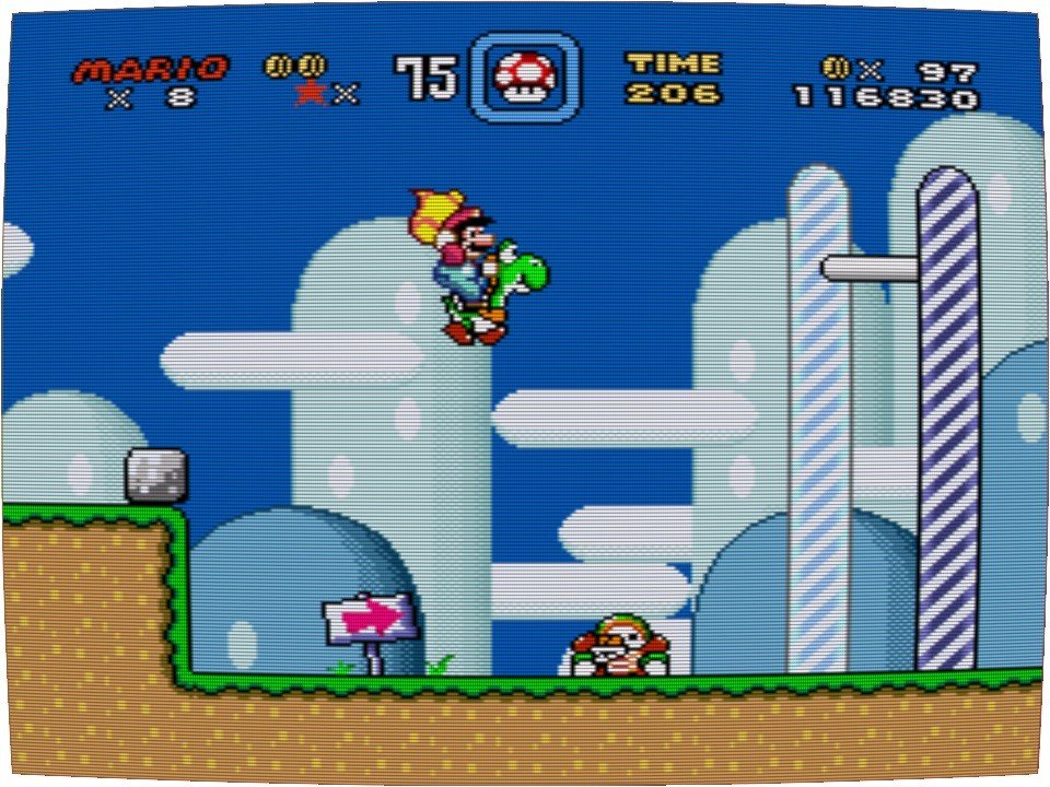 Super Mario World - Football-Spieler am Level Ende