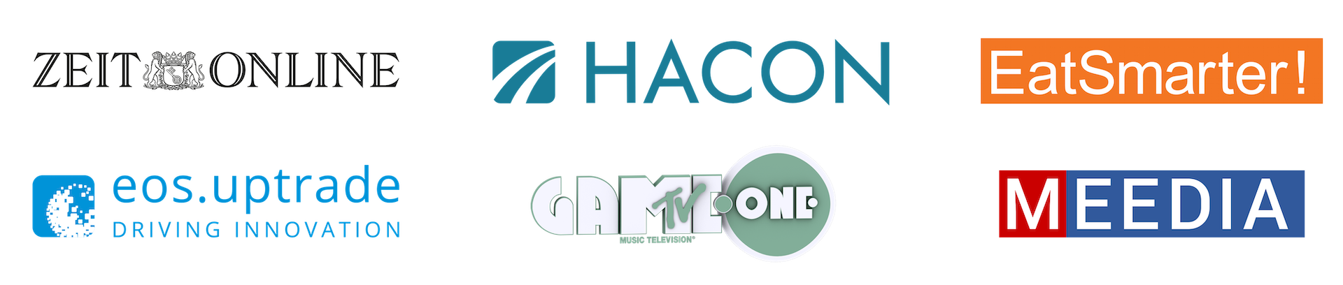 ZEIT ONLINE, HaCon - A Siemens Company, EatSmarter!, eos.uptrade und MEEDIA