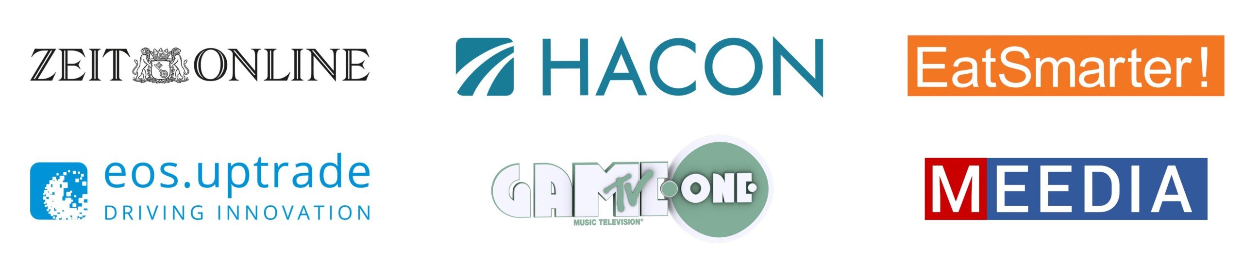 ZEIT Online, HaCon - A Siemens Company, EatSmarter!, eos.uptrade und MEEDIA