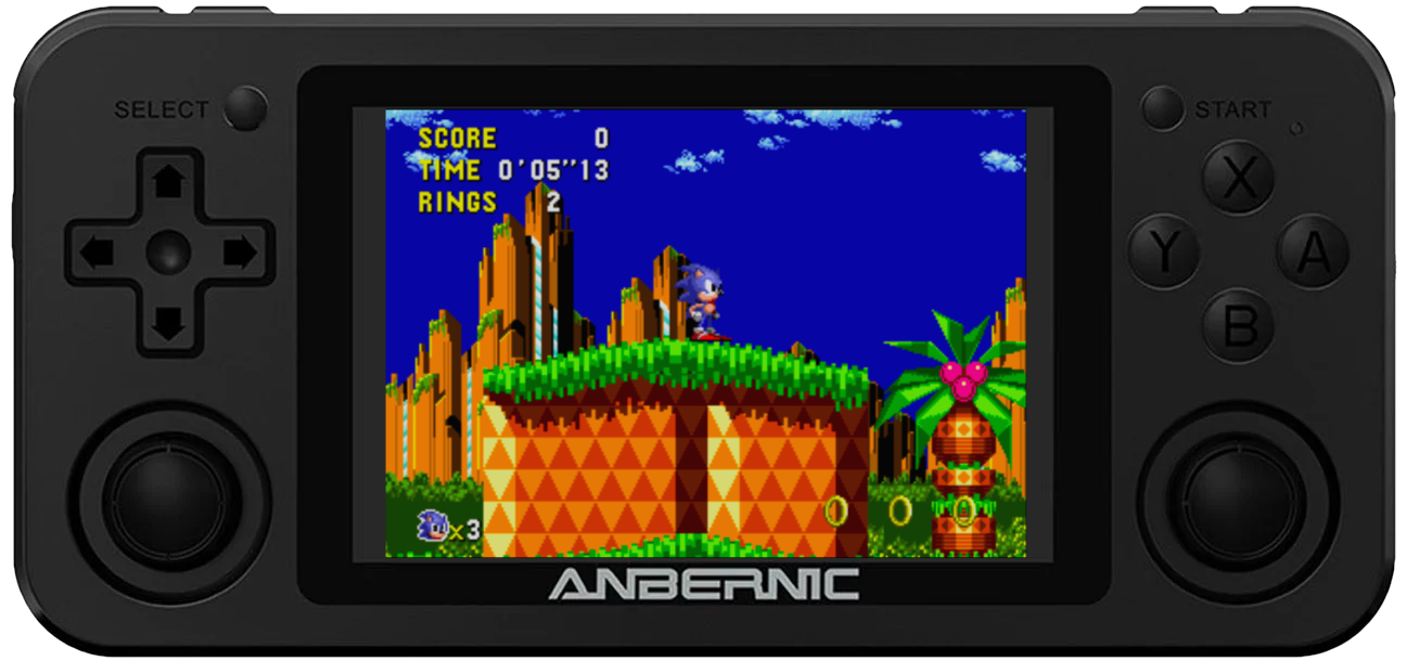 RG351M mit Sonic the Hedgehog auf dem MegaDrive