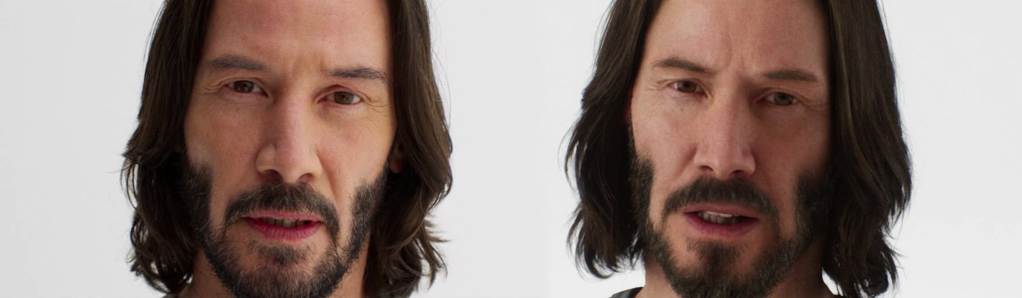 Der echte Keanu Reeves und als Meta Human in der Unreal Engine.