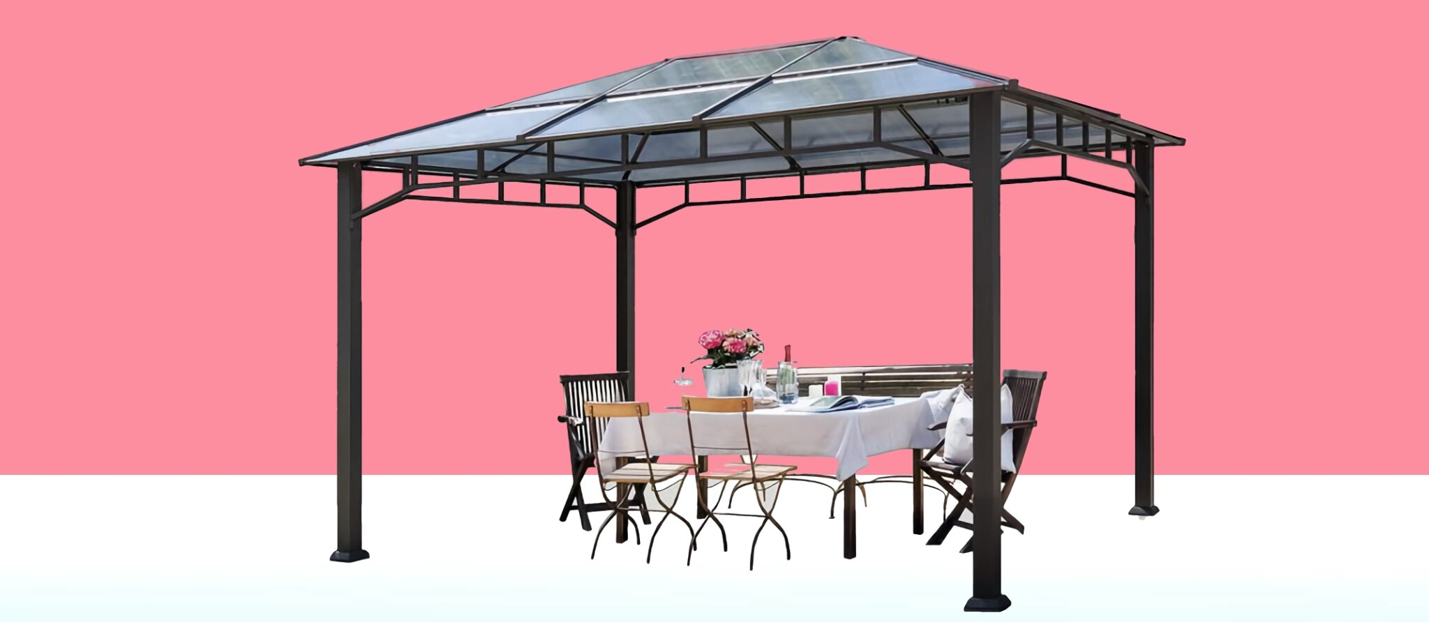 Gartenpavillon aus Aluminium statt Sonnenschirm