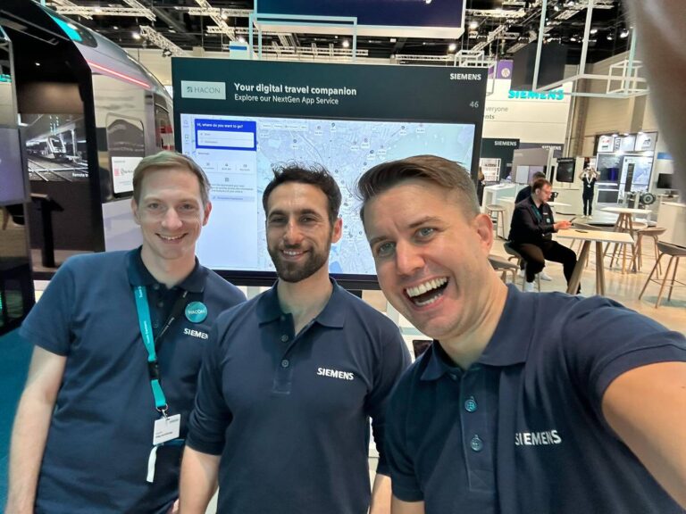 Wir von Siemens Mobility Software zeigen unseren NextGen App Service auf der InnoTrans in Berlin.