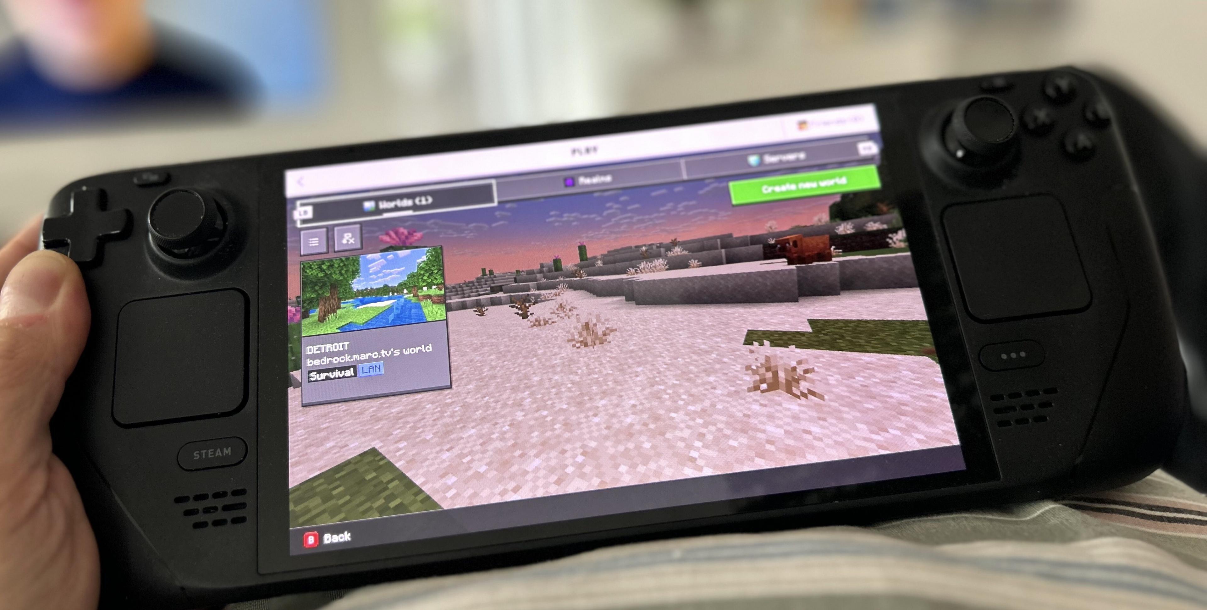Minecraft Bedrock auf dem Steam Deck mit selbst gehostetem Server