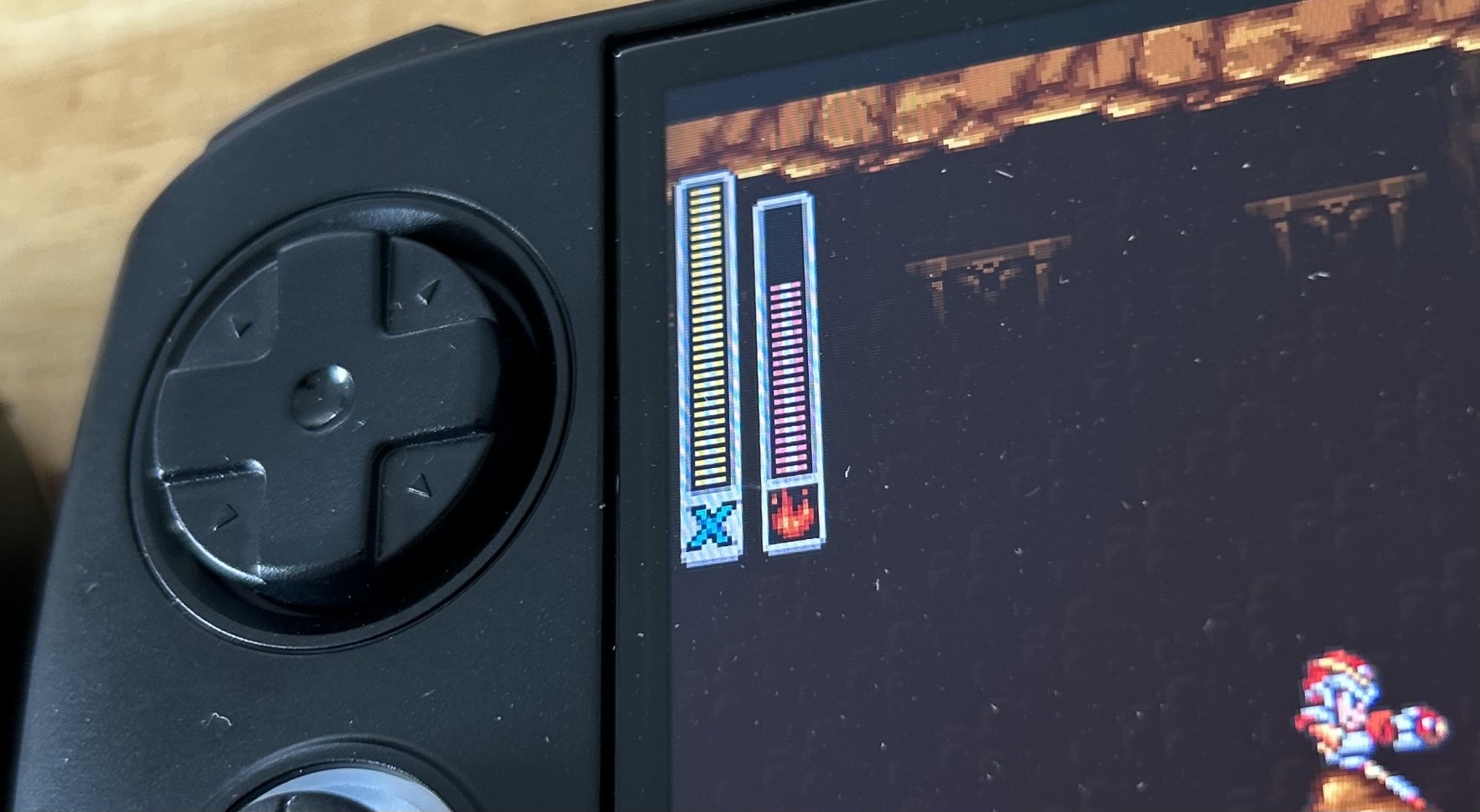 Die knackscharfe Lebensanzeige von Mega Man X auf dem RG CubeXX