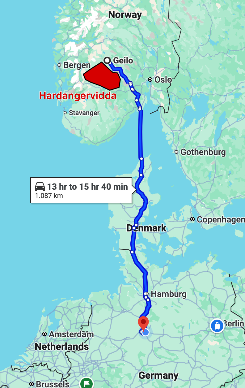 Hannover nach Geilo mit dem Auto und zurück